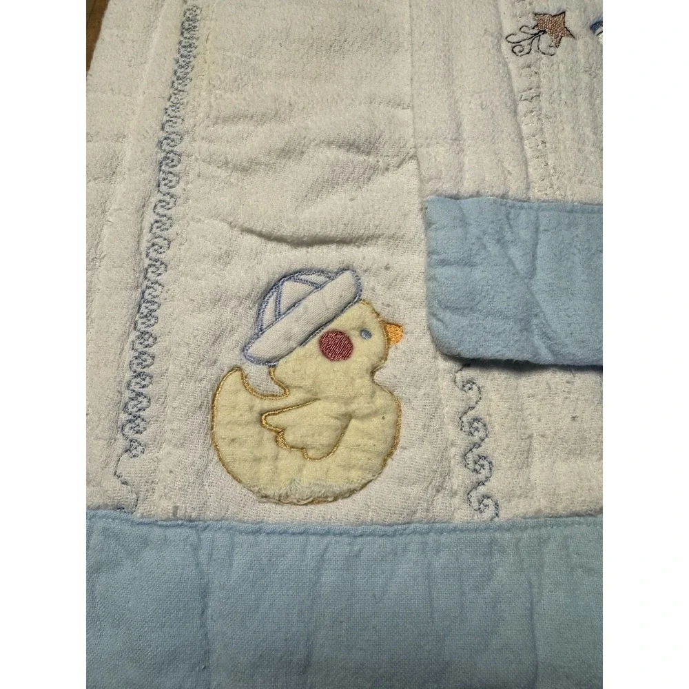 Vintage Baby Burp Cloths Duck and Special Delivery Embroidered‎ Set of 2